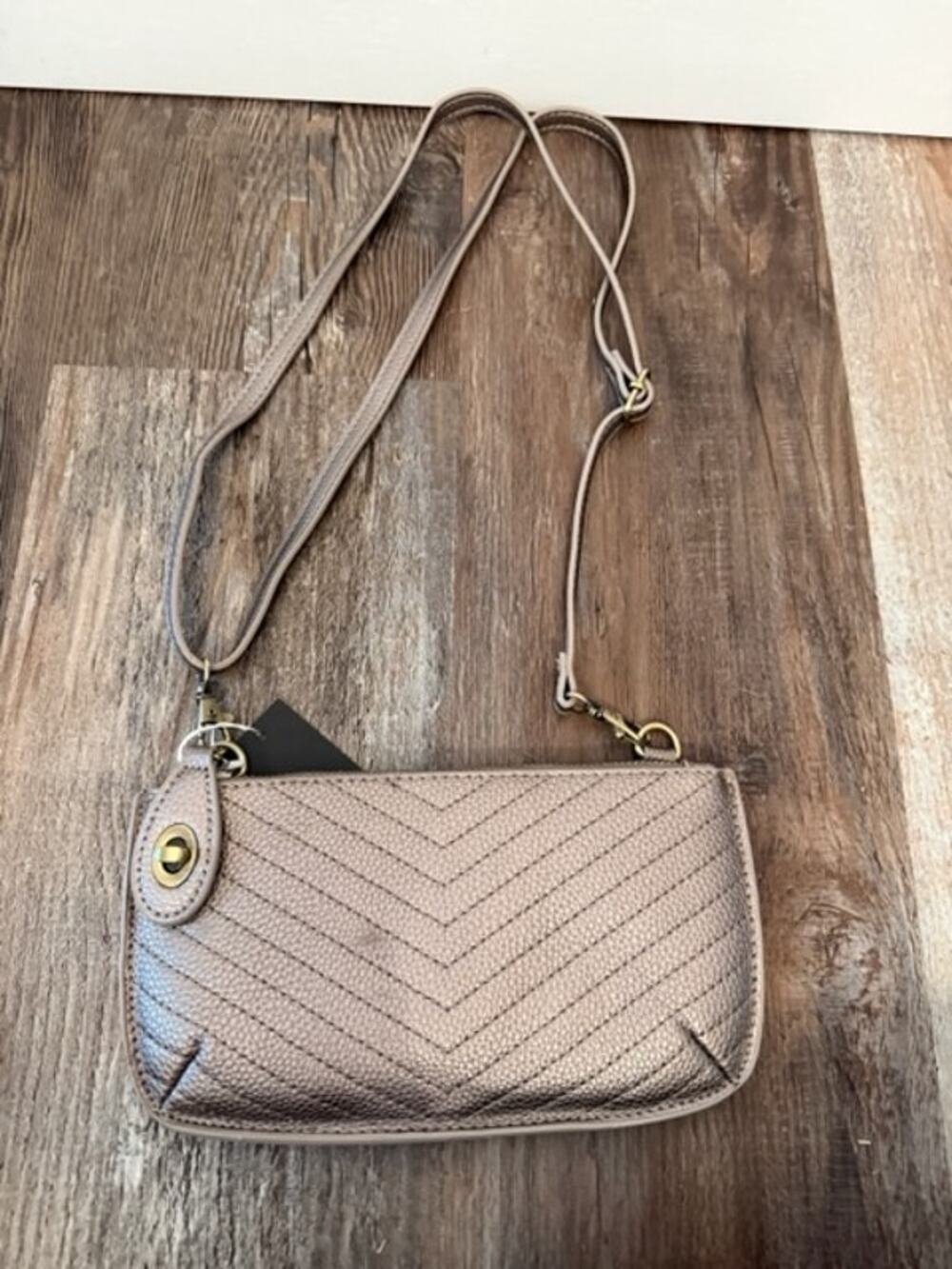 Joy Susan Quilted Mini vegan leather dual Crossbody Wristlet Clutch NEW NWT